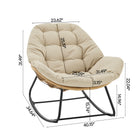 Manhattan Comfort Benson Modern 3-Piece Lounge Chair Set in Cream