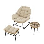 Manhattan Comfort Benson Modern 3-Piece Lounge Chair Set in Cream
