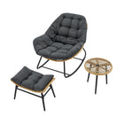 Manhattan Comfort Benson Modern 3-Piece Lounge Chair Set in Gray