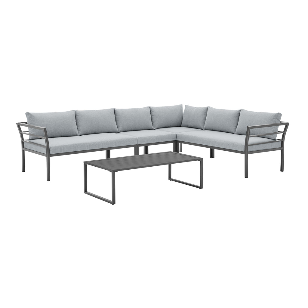 Manhattan Comfort Sunnyside Modern 2-Piece Conversation Set in Gray