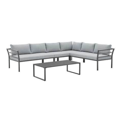 Manhattan Comfort Sunnyside Modern 2-Piece Conversation Set in Gray