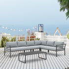 Manhattan Comfort Sunnyside Modern 2-Piece Conversation Set in Gray