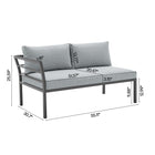 Manhattan Comfort Sunnyside Modern 2-Piece Conversation Set in Gray