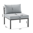 Manhattan Comfort Sunnyside Modern 2-Piece Conversation Set in Gray