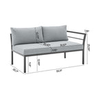 Manhattan Comfort Sunnyside Modern 2-Piece Conversation Set in Gray