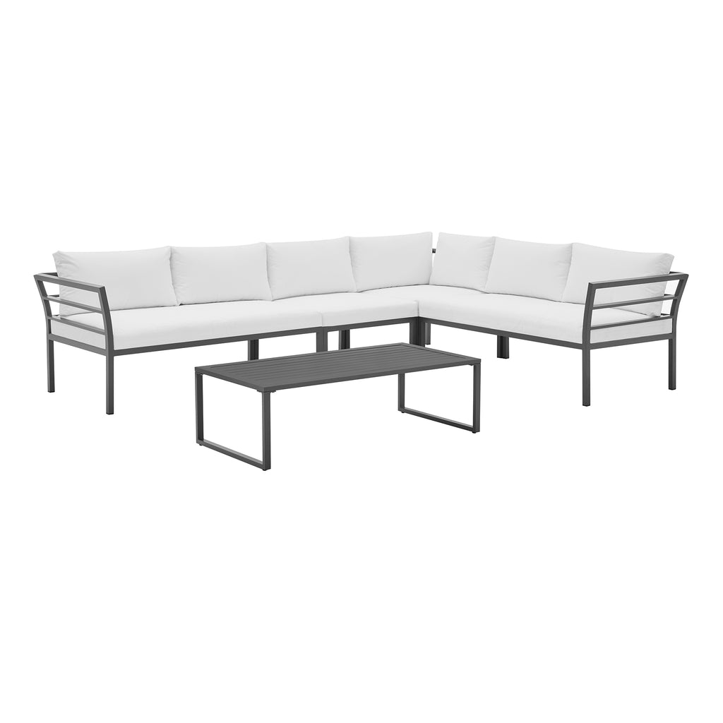 Manhattan Comfort Sunnyside Modern 2-Piece Conversation Set in White