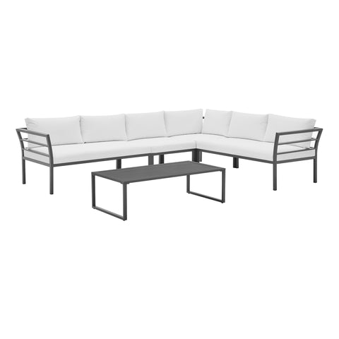 Manhattan Comfort Sunnyside Modern 2-Piece Conversation Set in White