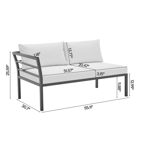 Manhattan Comfort Sunnyside Modern 2-Piece Conversation Set in White