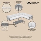 Manhattan Comfort Sunnyside Modern 2-Piece Conversation Set in White