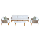 Manhattan Comfort Vine Modern 4-Piece Conversation Set in White