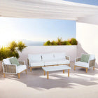 Manhattan Comfort Vine Modern 4-Piece Conversation Set in White
