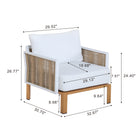 Manhattan Comfort Vine Modern 4-Piece Conversation Set in White