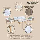 Manhattan Comfort Vine Modern 4-Piece Conversation Set in White