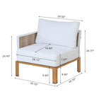 Manhattan Comfort Vine Modern 4-Piece Conversation Set in White