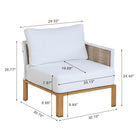 Manhattan Comfort Vine Modern 4-Piece Conversation Set in White