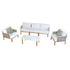 Manhattan Comfort Vine Modern 4-Piece Conversation Set in White
