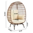 Manhattan Comfort Spezia Modern Upholstered Freestanding Egg Chair in Tan and Cream