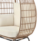 Manhattan Comfort Spezia Modern Upholstered Freestanding Egg Chair in Tan and Cream