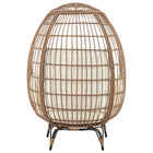 Manhattan Comfort Spezia Modern Upholstered Freestanding Egg Chair in Tan and Cream
