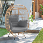 Manhattan Comfort Spezia Modern Upholstered Freestanding Egg Chair in Tan and Gray