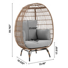 Manhattan Comfort Spezia Modern Upholstered Freestanding Egg Chair in Tan and Gray