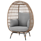 Manhattan Comfort Spezia Modern Upholstered Freestanding Egg Chair in Tan and Gray