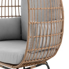 Manhattan Comfort Spezia Modern Upholstered Freestanding Egg Chair in Tan and Gray