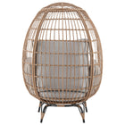 Manhattan Comfort Spezia Modern Upholstered Freestanding Egg Chair in Tan and Gray