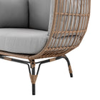 Manhattan Comfort Spezia Modern Upholstered Freestanding Egg Chair in Tan and Gray