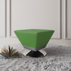 Manhattan Comfort Diamond Modern Vegan Leather Accent Ottoman in Green