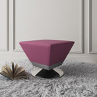 Manhattan Comfort Diamond Modern Vegan Leather Accent Ottoman in Purple