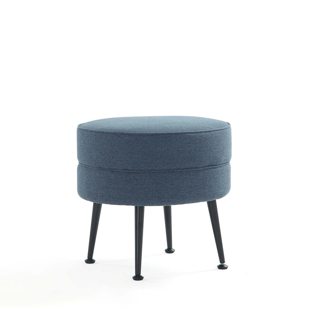 Manhattan Comfort Bailey Mid-Century Modern Upholstered Accent Ottoman in Blue