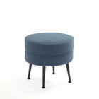 Manhattan Comfort Bailey Mid-Century Modern Upholstered Accent Ottoman in Blue - OT003-BLB