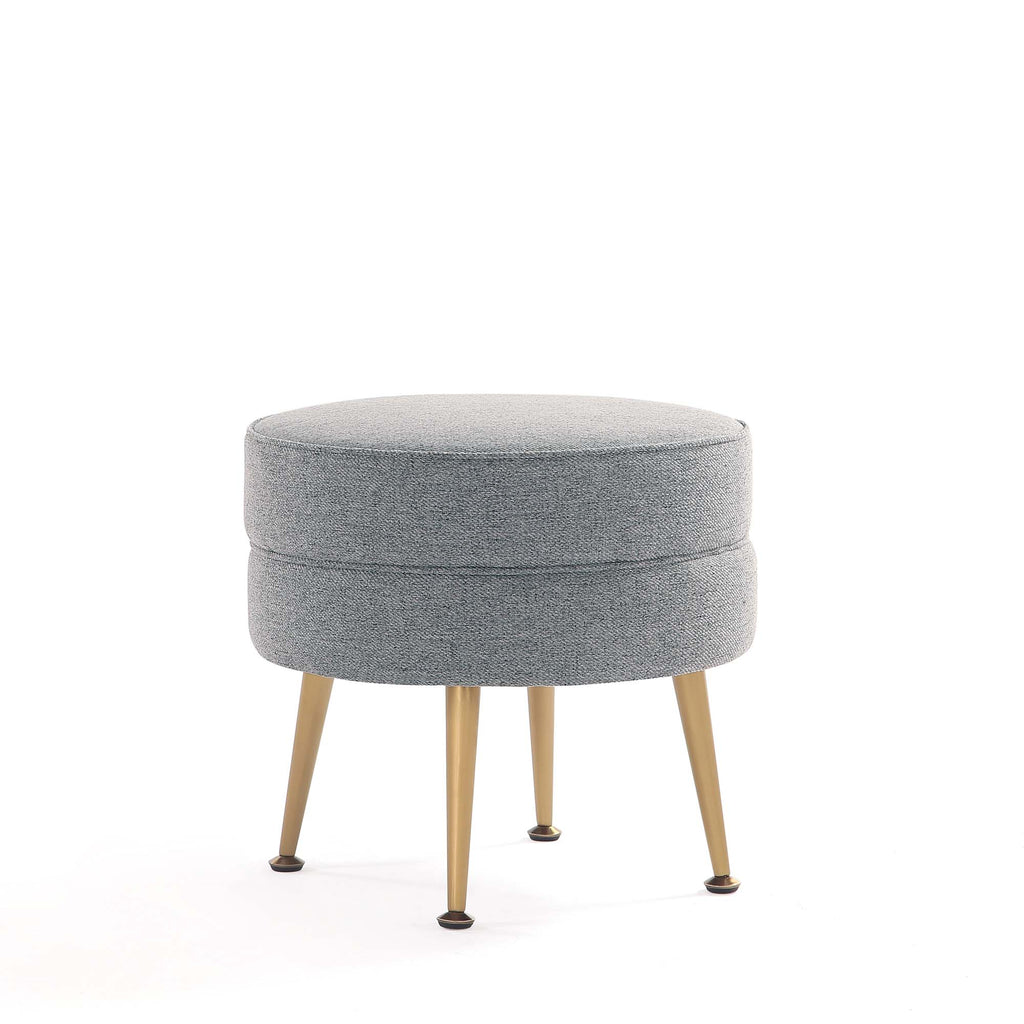 Manhattan Comfort Bailey Mid-Century Modern Upholstered Accent Ottoman in Gray