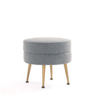Manhattan Comfort Bailey Mid-Century Modern Upholstered Accent Ottoman in Gray