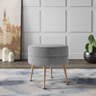 Manhattan Comfort Bailey Mid-Century Modern Upholstered Accent Ottoman in Gray - OT003-GY
