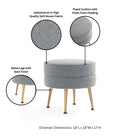 Manhattan Comfort Bailey Mid-Century Modern Upholstered Accent Ottoman in Gray - OT003-GY