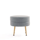 Manhattan Comfort Bailey Mid-Century Modern Upholstered Accent Ottoman in Gray - OT003-GY
