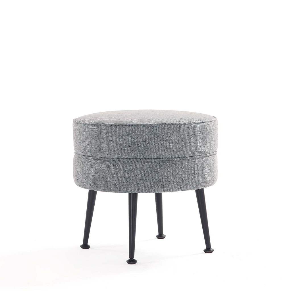 Manhattan Comfort Bailey Mid-Century Modern Upholstered Accent Ottoman in Gray