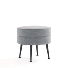 Manhattan Comfort Bailey Mid-Century Modern Upholstered Accent Ottoman in Gray