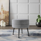 Manhattan Comfort Bailey Mid-Century Modern Upholstered Accent Ottoman in Gray - OT003-GYB