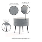 Manhattan Comfort Bailey Mid-Century Modern Upholstered Accent Ottoman in Gray - OT003-GYB