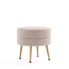Manhattan Comfort Bailey Mid-Century Modern Upholstered Accent Ottoman in Wheat