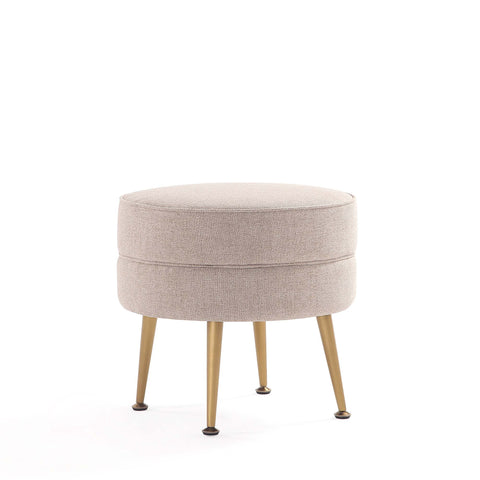 Manhattan Comfort Bailey Mid-Century Modern Upholstered Accent Ottoman in Wheat