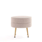 Manhattan Comfort Bailey Mid-Century Modern Upholstered Accent Ottoman in Wheat - OT003-OT