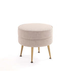 Manhattan Comfort Bailey Mid-Century Modern Upholstered Accent Ottoman in Wheat - OT003-OT