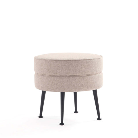 Manhattan Comfort Bailey Mid-Century Modern Upholstered Accent Ottoman in Wheat
