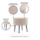 Manhattan Comfort Bailey Mid-Century Modern Upholstered Accent Ottoman in Wheat - OT003-OTB