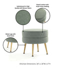 Manhattan Comfort Bailey Mid-Century Modern Upholstered Accent Ottoman in Sage Green - OT003-SG
