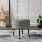 Manhattan Comfort Bailey Mid-Century Modern Upholstered Accent Ottoman in Sage Green - OT003-SGB